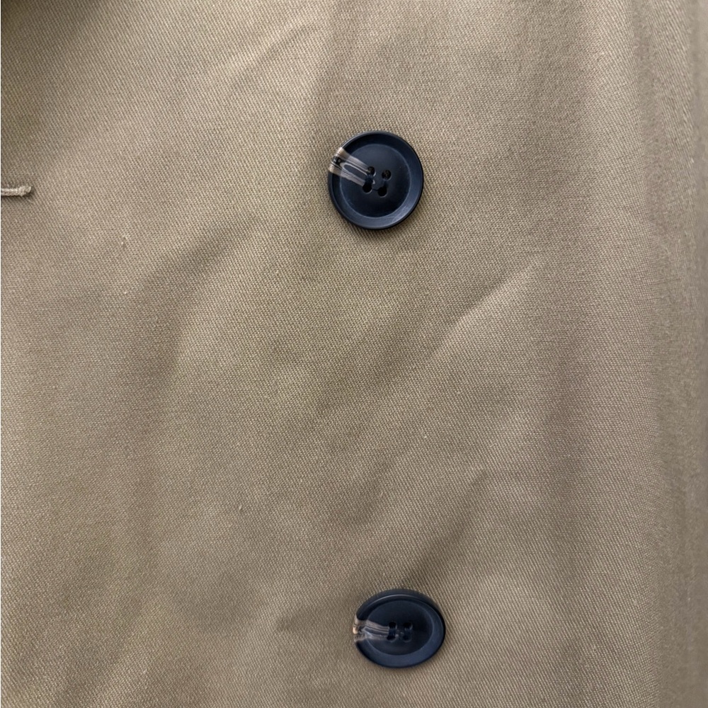 Olive Double-Breasted Trench Jacket - Women - Picture 4 of 5